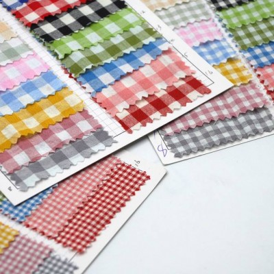 Wholesale Stock Yarn Dyed Tc Check Plaid Crepe Polyester Cotton Fabric For Men Shirting Clothing