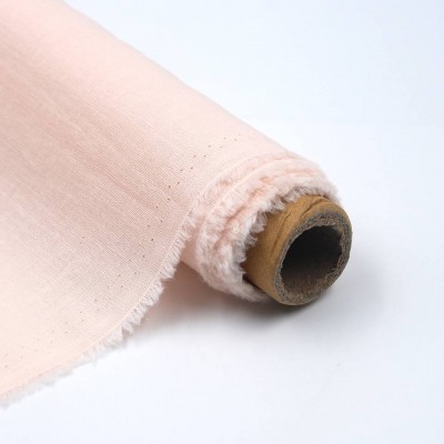 Wholesale Pure Colour High Quingity Woven Roll Oeko-tex French Stone Washed 45% Cotton 55% Linen Fabric