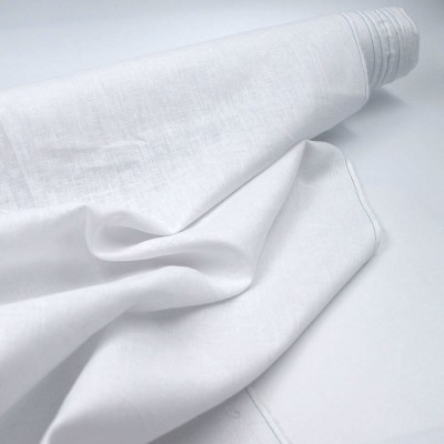 Fashionable Wholesale Cheap White Blend Plain Dyed Cotton Linen Fabric For Shirting